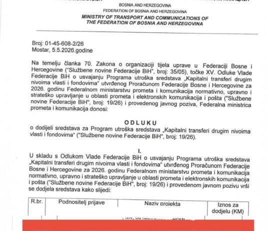 Grad Srebrenik uspješno aplicirao za sredstva Federalnog ministarstva prometa i komunikacija