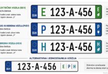 BiH uskoro dobija posebne registarske oznake za električna i hibridna vozila