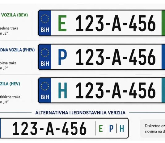 BiH uskoro dobija posebne registarske oznake za električna i hibridna vozila